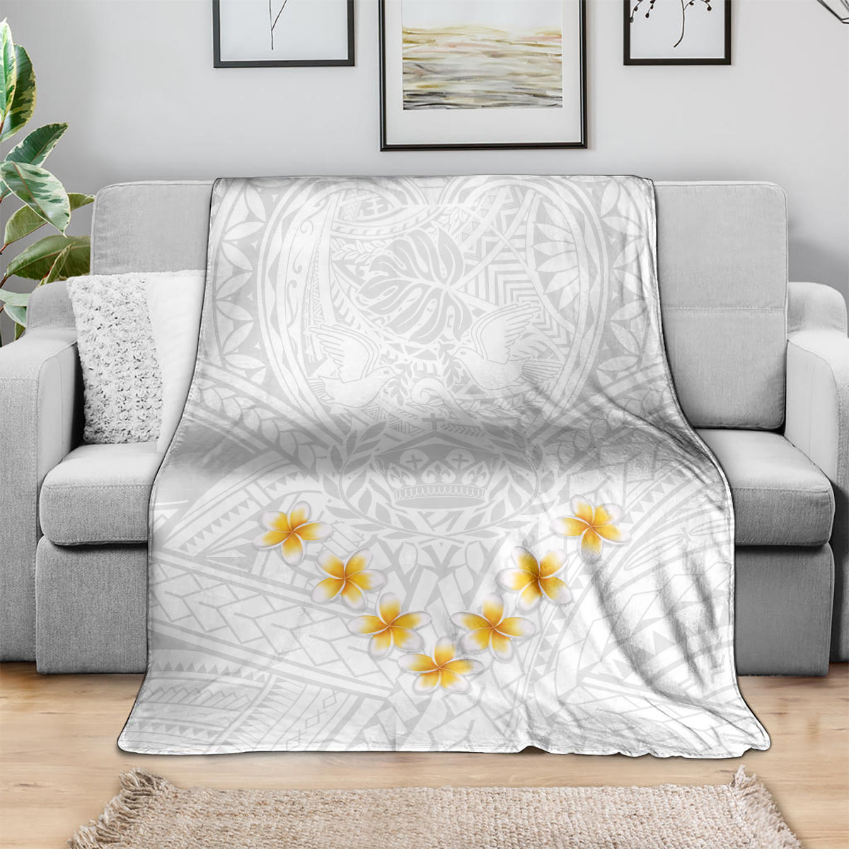 tonga-white-sunday-blanket-polynesian-plumeria-tribal-simple