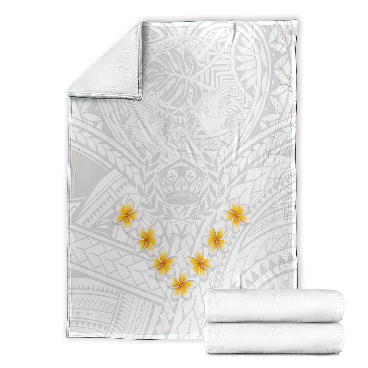 tonga-white-sunday-blanket-polynesian-plumeria-tribal-simple