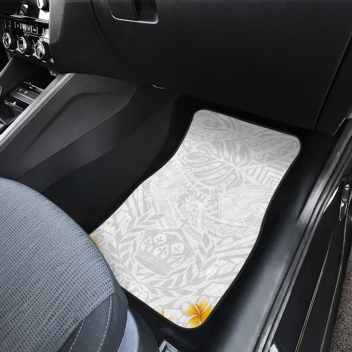 Tonga White Sunday Car Mats Polynesian Plumeria Tribal Simple LT9 - Wonder Print Shop