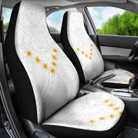 Tonga White Sunday Car Seat Cover Polynesian Plumeria Tribal Simple LT9 - Wonder Print Shop