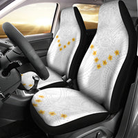 Tonga White Sunday Car Seat Cover Polynesian Plumeria Tribal Simple LT9 - Wonder Print Shop