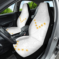 Tonga White Sunday Car Seat Cover Polynesian Plumeria Tribal Simple LT9 - Wonder Print Shop