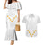 Tonga White Sunday Couples Matching Mermaid Dress and Hawaiian Shirt Polynesian Plumeria Tribal Simple LT9 - Wonder Print Shop