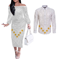 tonga-white-sunday-couples-matching-off-the-shoulder-long-sleeve-dress-and-long-sleeve-button-shirts-polynesian-plumeria-tribal-simple