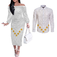 tonga-white-sunday-couples-matching-off-the-shoulder-long-sleeve-dress-and-long-sleeve-button-shirts-polynesian-plumeria-tribal-simple