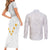 Tonga White Sunday Couples Matching Short Sleeve Bodycon Dress and Long Sleeve Button Shirts Polynesian Plumeria Tribal Simple LT9 - Wonder Print Shop