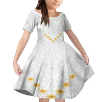 Tonga White Sunday Family Matching Mermaid Dress and Hawaiian Shirt Polynesian Plumeria Tribal Simple LT9 - Wonder Print Shop