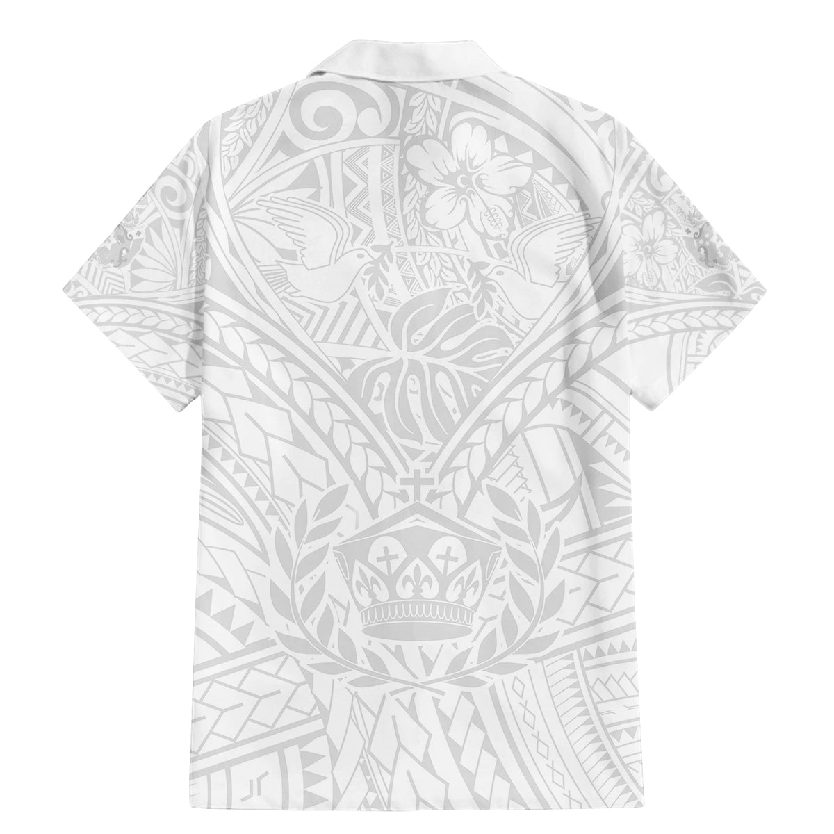 Tonga White Sunday Family Matching Mermaid Dress and Hawaiian Shirt Polynesian Plumeria Tribal Simple LT9 - Wonder Print Shop