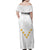 Tonga White Sunday Family Matching Off Shoulder Maxi Dress and Hawaiian Shirt Polynesian Plumeria Tribal Simple LT9 - Wonder Print Shop