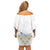 Tonga White Sunday Family Matching Off Shoulder Short Dress and Hawaiian Shirt Polynesian Plumeria Tribal Simple LT9 - Wonder Print Shop