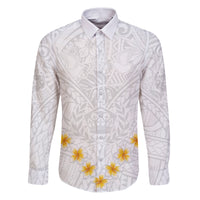 Tonga White Sunday Family Matching Puletasi Dress and Hawaiian Shirt Polynesian Plumeria Tribal Simple - Wonder Print Shop