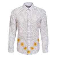 Tonga White Sunday Family Matching Puletasi Dress and Hawaiian Shirt Polynesian Plumeria Tribal Simple - Wonder Print Shop