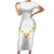 Tonga White Sunday Family Matching Short Sleeve Bodycon Dress and Hawaiian Shirt Polynesian Plumeria Tribal Simple - Wonder Print Shop
