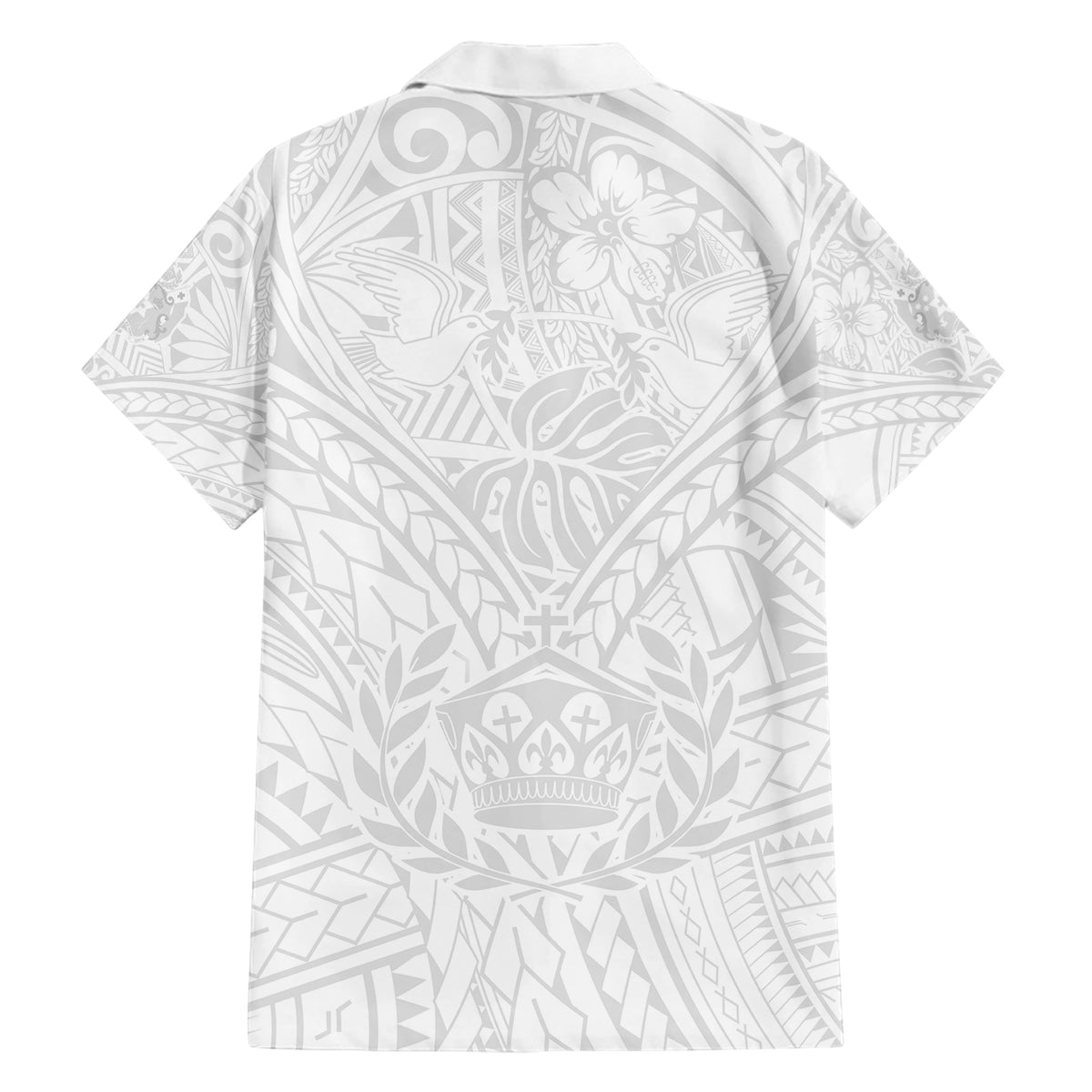 Tonga White Sunday Hawaiian Shirt Polynesian Plumeria Tribal Simple - Wonder Print Shop