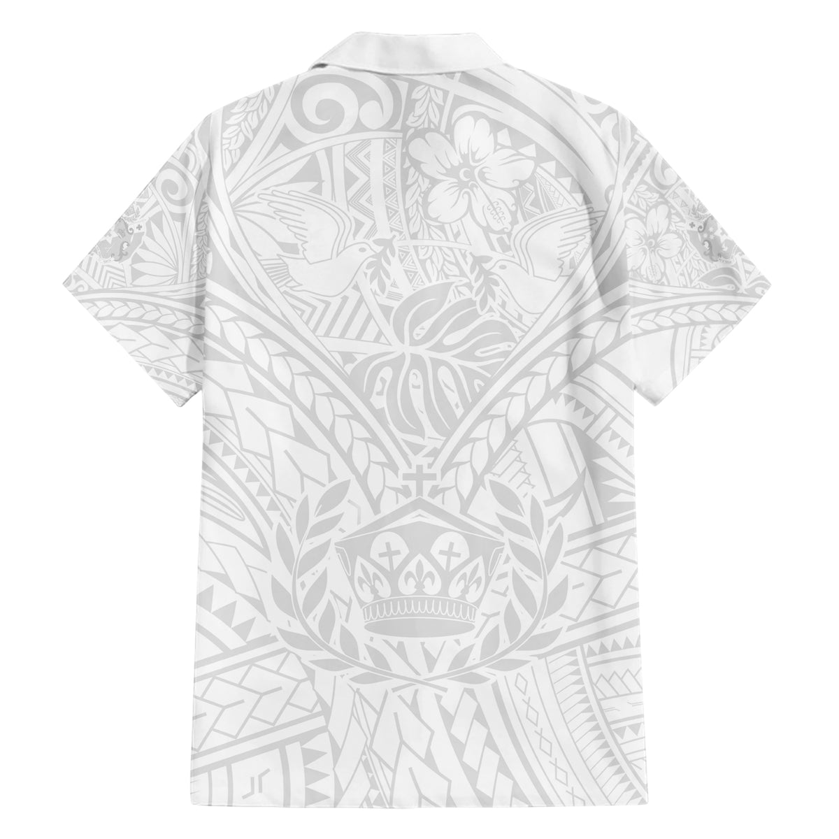 Tonga White Sunday Hawaiian Shirt Polynesian Plumeria Tribal Simple - Wonder Print Shop