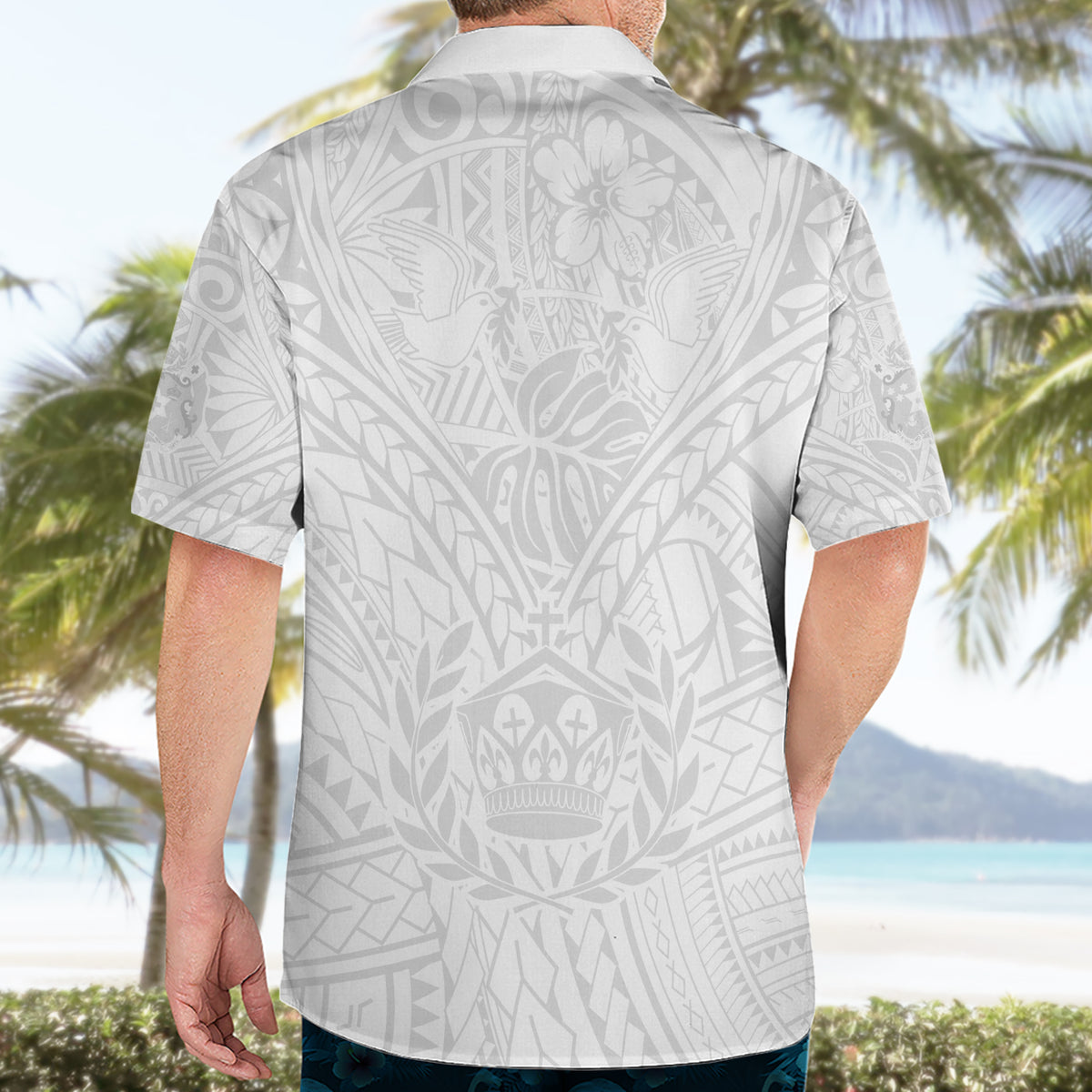 Tonga White Sunday Hawaiian Shirt Polynesian Plumeria Tribal Simple - Wonder Print Shop
