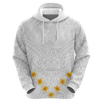 Tonga White Sunday Hoodie Polynesian Plumeria Tribal Simple - Wonder Print Shop