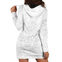 Tonga White Sunday Hoodie Dress Polynesian Plumeria Tribal Simple - Wonder Print Shop