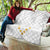 Tonga White Sunday Quilt Polynesian Plumeria Tribal Simple - Wonder Print Shop
