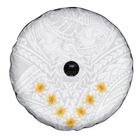 Tonga White Sunday Spare Tire Cover Polynesian Plumeria Tribal Simple - Wonder Print Shop