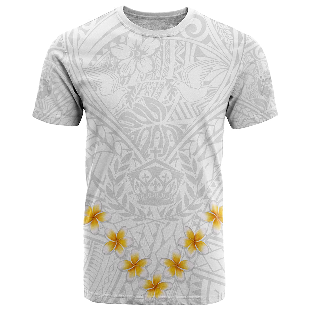Tonga White Sunday T Shirt Polynesian Plumeria Tribal Simple - Wonder Print Shop
