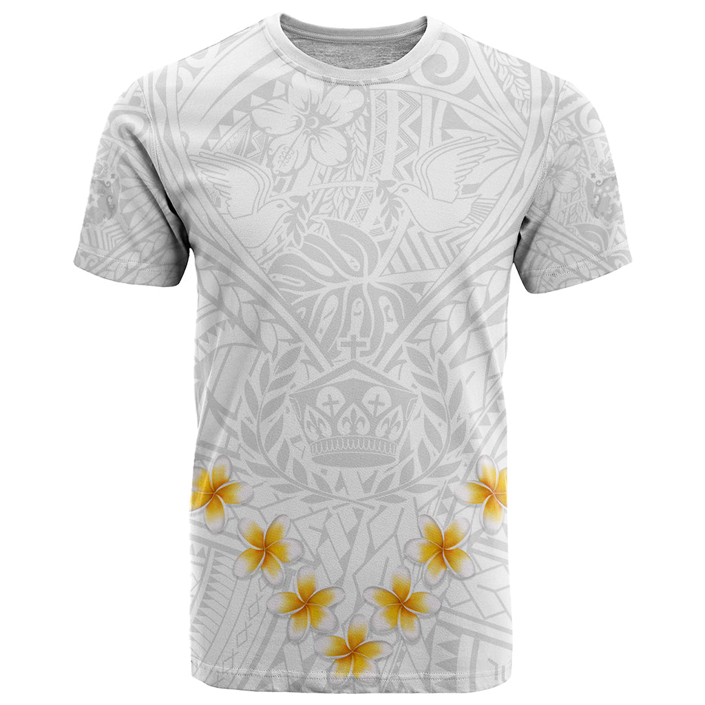 Tonga White Sunday T Shirt Polynesian Plumeria Tribal Simple - Wonder Print Shop