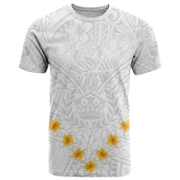 Tonga White Sunday T Shirt Polynesian Plumeria Tribal Simple - Wonder Print Shop