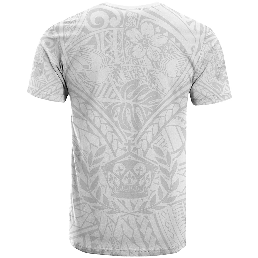 Tonga White Sunday T Shirt Polynesian Plumeria Tribal Simple - Wonder Print Shop