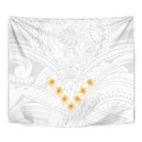 Tonga White Sunday Tapestry Polynesian Plumeria Tribal Simple - Wonder Print Shop