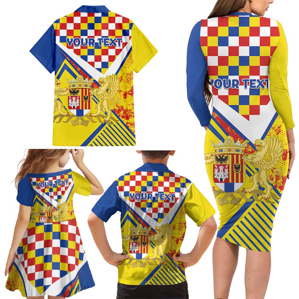 Personalized Belgium Antwerp Province Family Matching Long Sleeve Bodycon Dress and Hawaiian Shirt