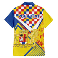 Personalized Belgium Antwerp Province Family Matching Off Shoulder Short Dress and Hawaiian Shirt