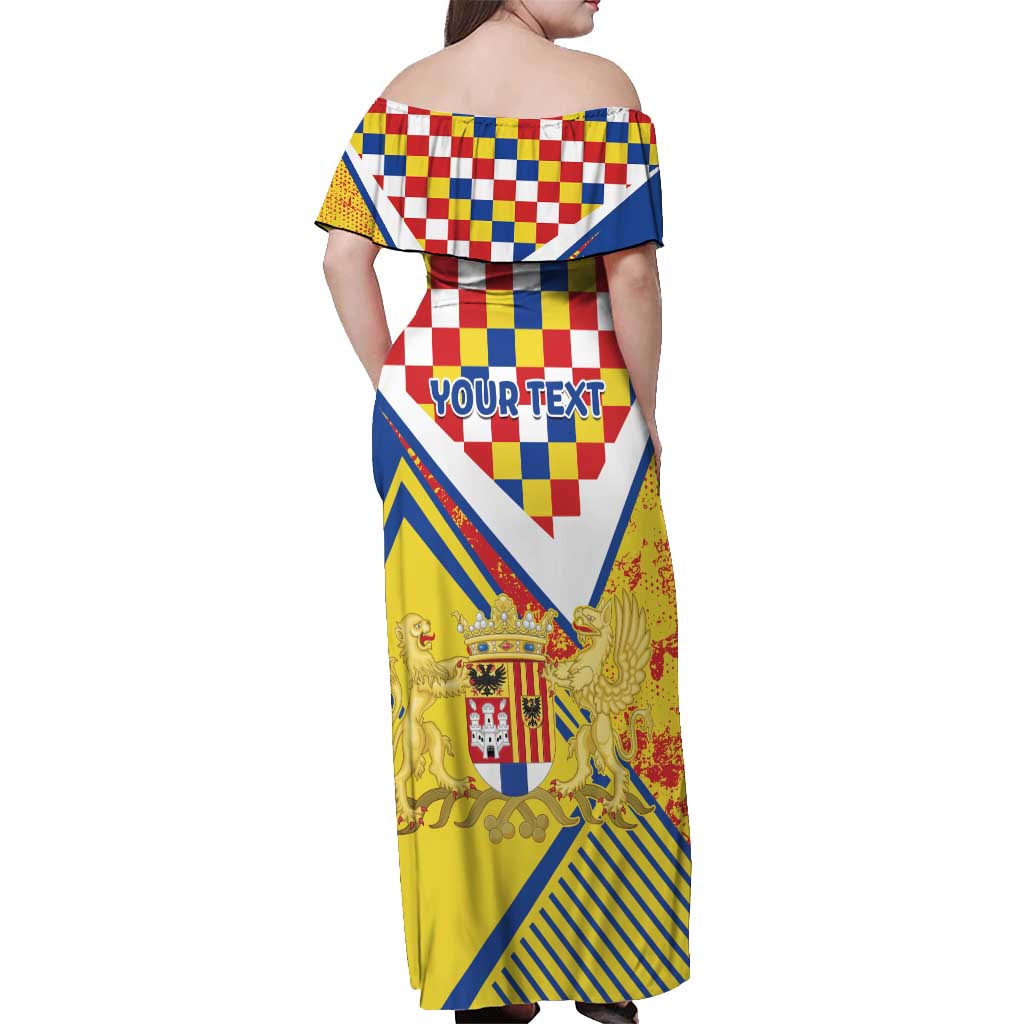 Personalized Belgium Antwerp Province Off Shoulder Maxi Dress
