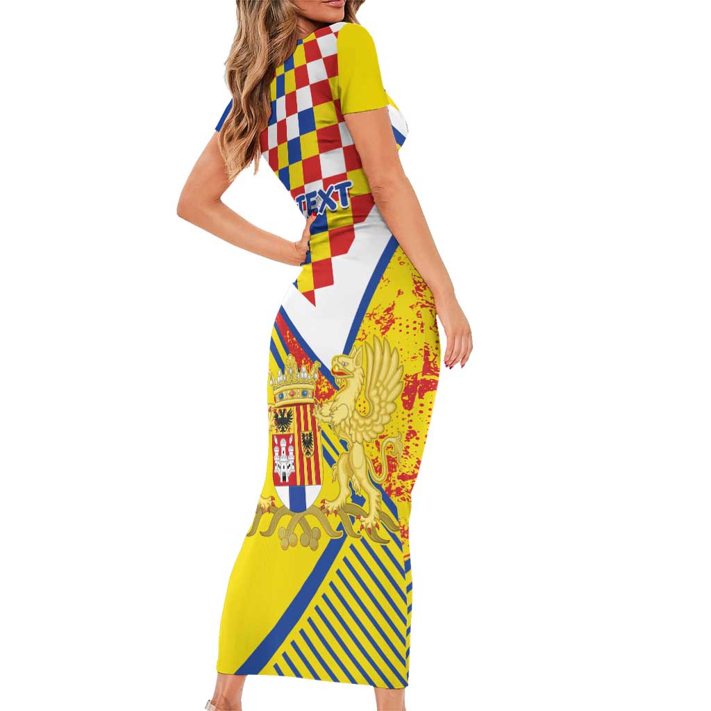 Personalized Belgium Antwerp Province Short Sleeve Bodycon Dress