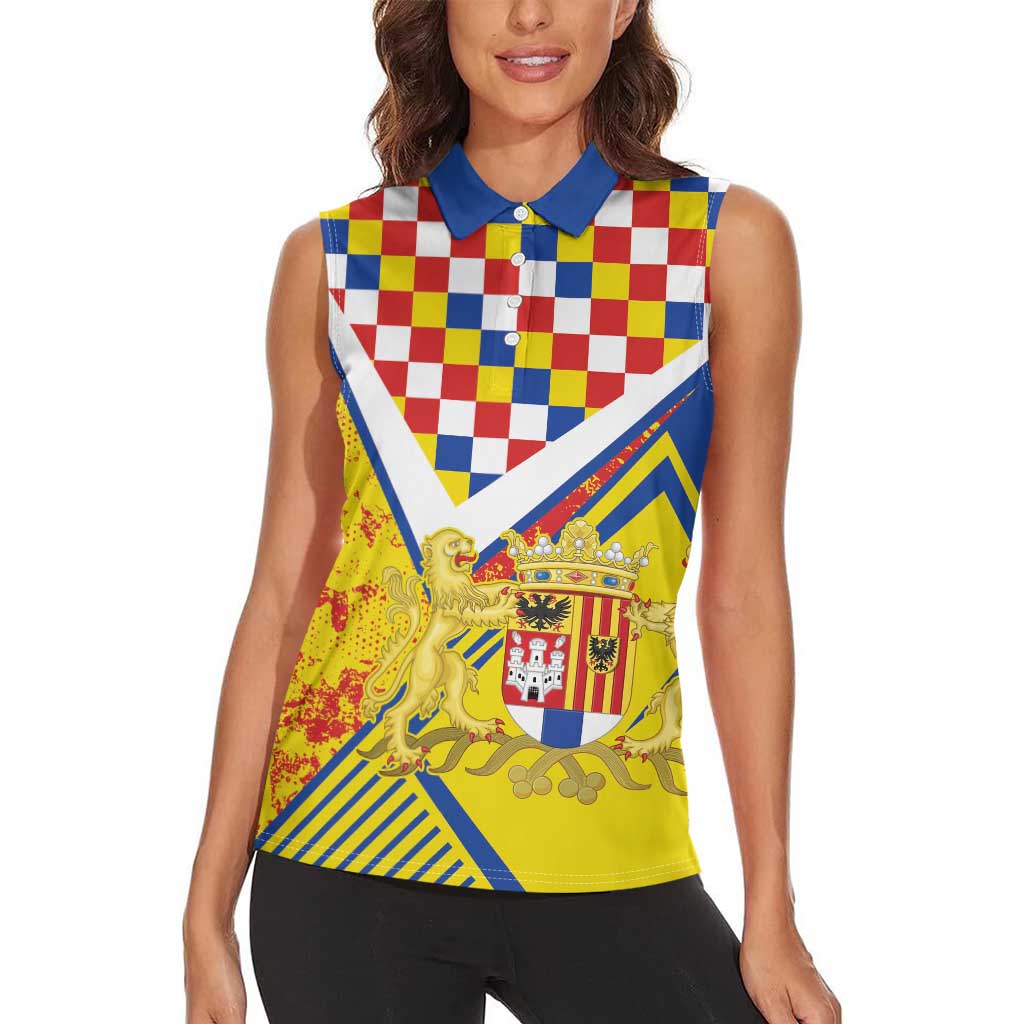 Personalized Belgium Antwerp Province Women Sleeveless Polo Shirt