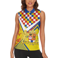 Personalized Belgium Antwerp Province Women Sleeveless Polo Shirt