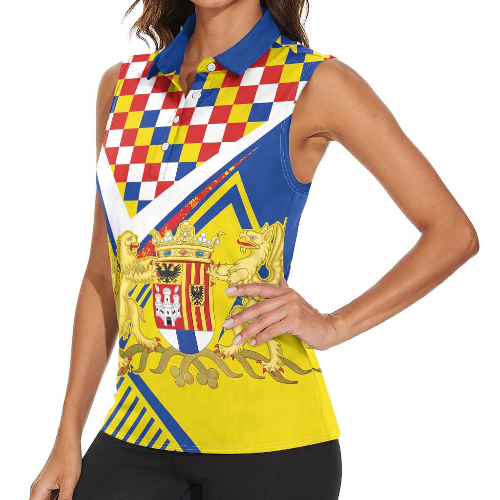 Personalized Belgium Antwerp Province Women Sleeveless Polo Shirt