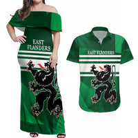 Personalized Belgium East Flanders Couples Matching Off Shoulder Maxi Dress and Hawaiian Shirt