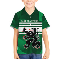 Personalized Belgium East Flanders Family Matching Off The Shoulder Long Sleeve Dress and Hawaiian Shirt