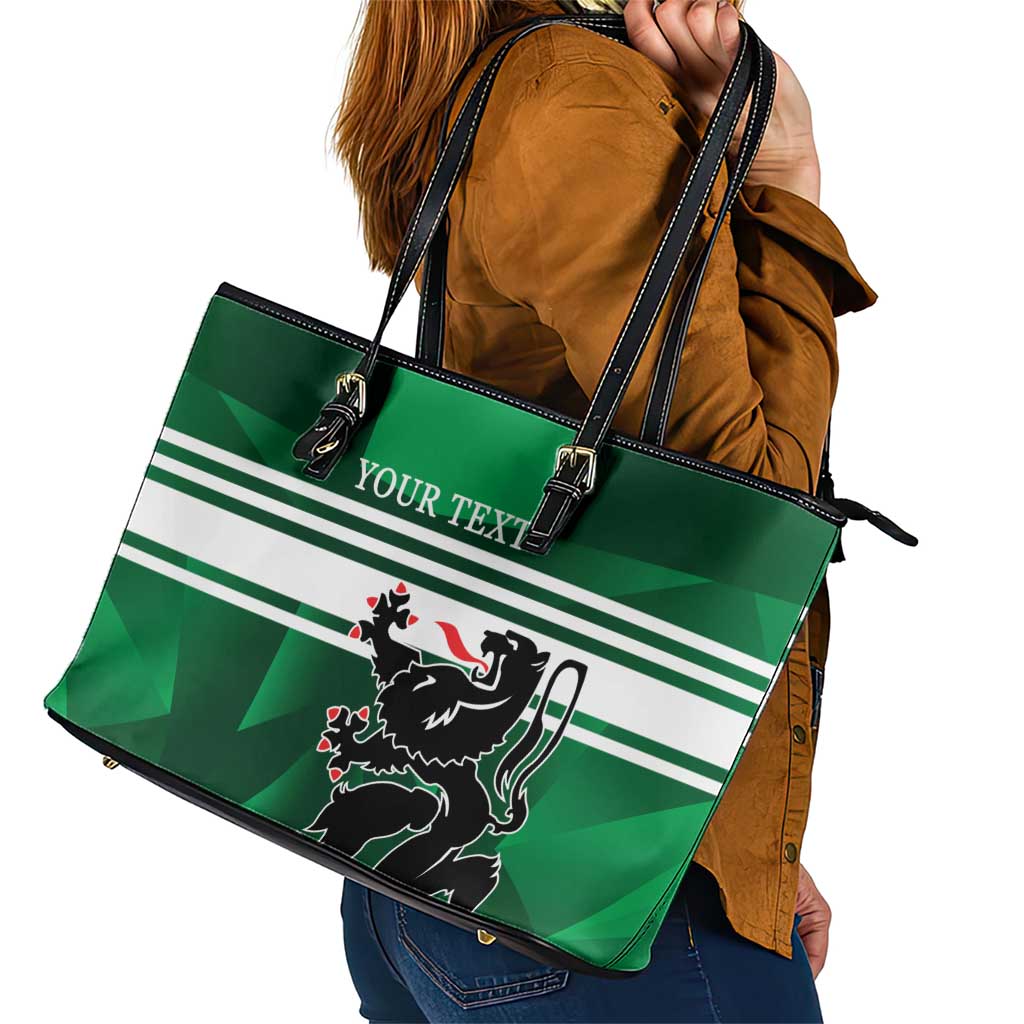 Personalized Belgium East Flanders Leather Tote Bag