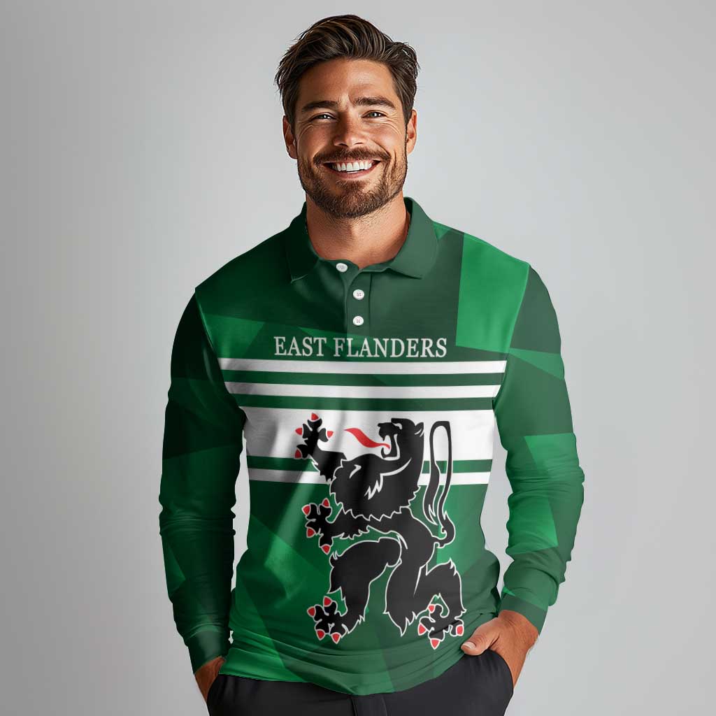 Personalized Belgium East Flanders Long Sleeve Polo Shirt