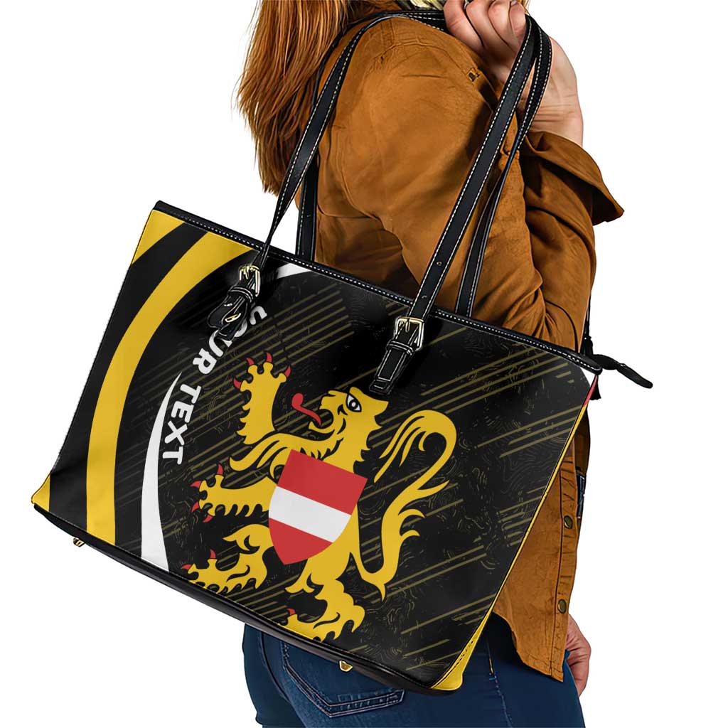 Personalized Belgium Flemish Brabant Leather Tote Bag