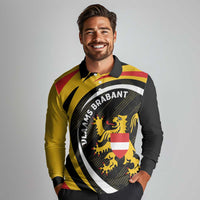Personalized Belgium Flemish Brabant Long Sleeve Polo Shirt