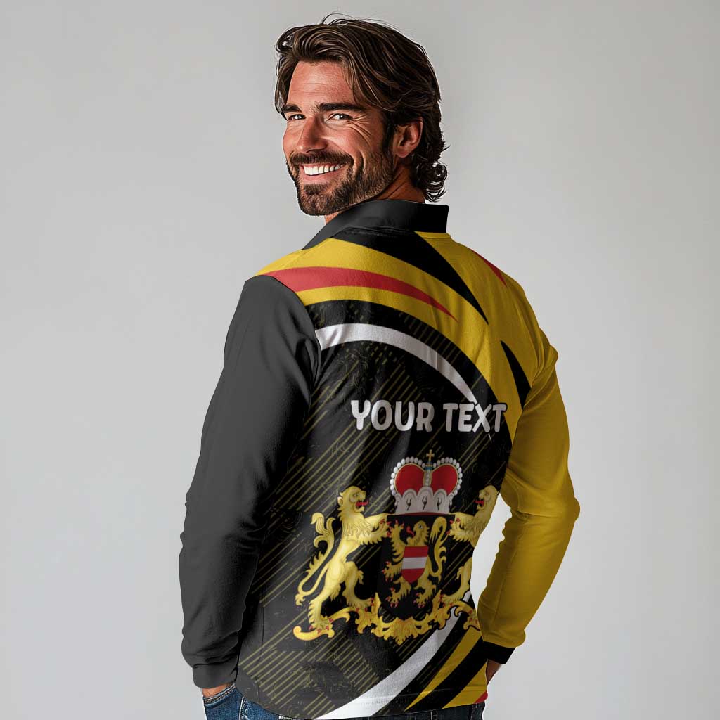 Personalized Belgium Flemish Brabant Long Sleeve Polo Shirt