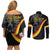 Belgium Leo Belgicus Couples Matching Off Shoulder Short Dress and Long Sleeve Button Shirt
