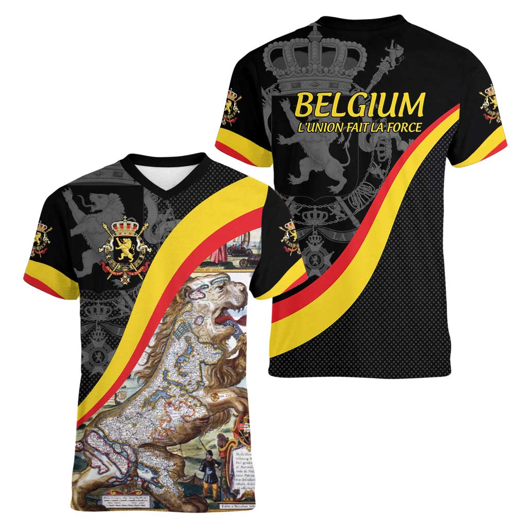 Belgium Leo Belgicus Women V-Neck T-Shirt