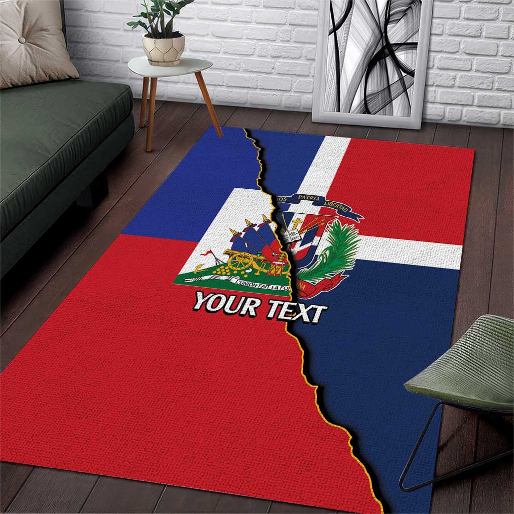 Hispaniola Personalized Area Rug Dominican Republic Haiti Flag Together