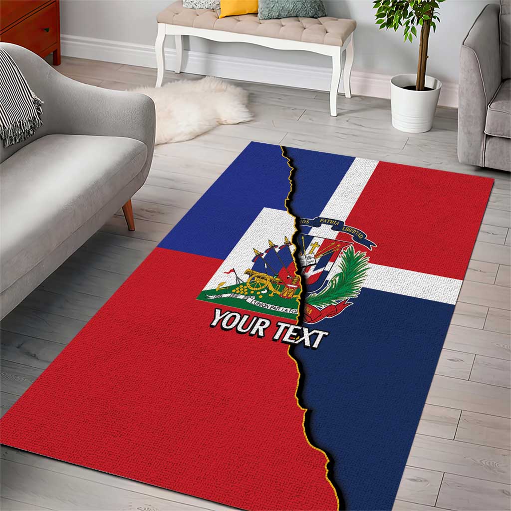 Hispaniola Personalized Area Rug Dominican Republic Haiti Flag Together