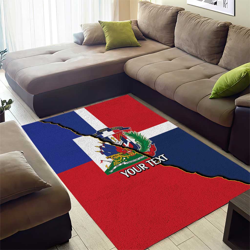 Hispaniola Personalized Area Rug Dominican Republic Haiti Flag Together