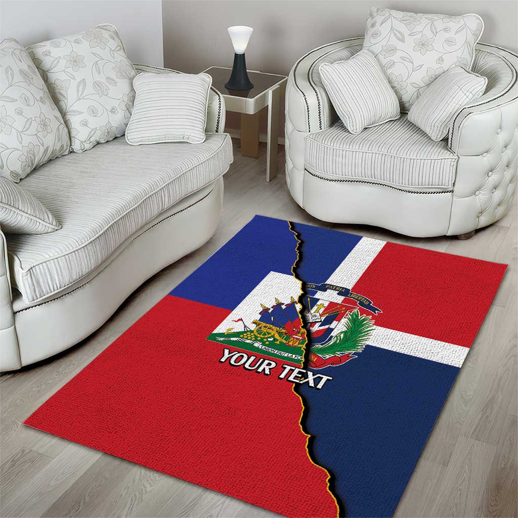 Hispaniola Personalized Area Rug Dominican Republic Haiti Flag Together
