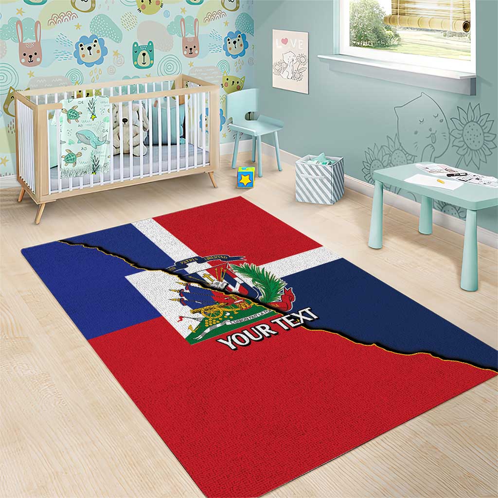 Hispaniola Personalized Area Rug Dominican Republic Haiti Flag Together